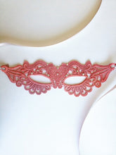 Pink lace masquerade mask with rhinestones, elegant lace eye mask for women, prom, masquerade ball, and wedding parties.