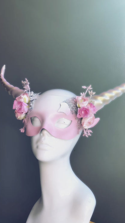 Long Horn Mask - Pink Beauty