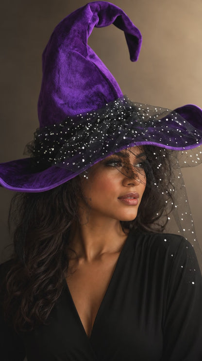 Enchanted Starlight Witch Hat - Purple