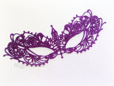 Purple lace masquerade mask with satin ties, Venetian style lace eye mask for women, perfect for masquerade ball, prom, and costume parties.