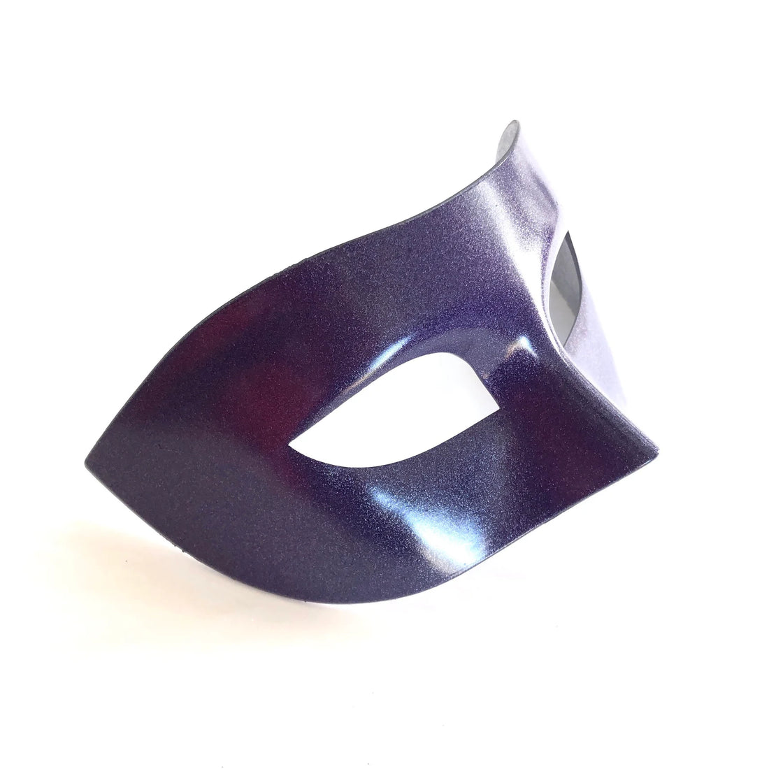 Simple metallic purple masquerade mask for men with a glossy finish