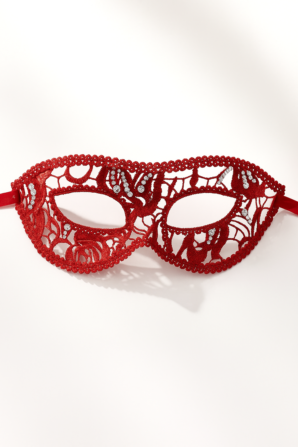 Elegant red lace masquerade mask, women’s lace eye mask for masquerade balls, weddings, proms, Halloween, and costume parties.