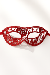 Elegant red lace masquerade mask, women’s lace eye mask for masquerade balls, weddings, proms, Halloween, and costume parties.