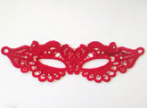 Red lace masquerade mask with rhinestones, elegant lace party mask for women, prom, masquerade ball, and wedding parties.