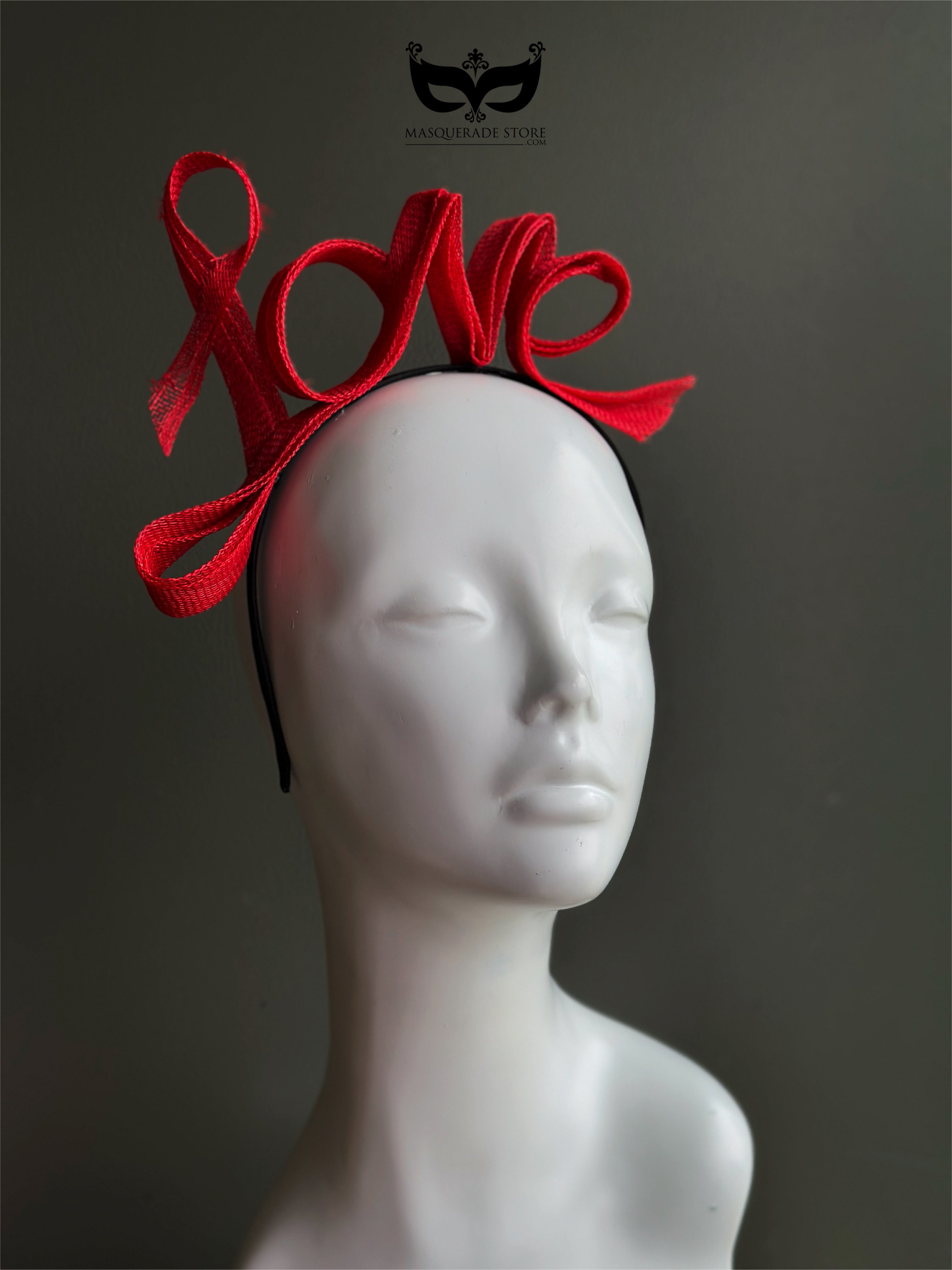 Women’s red party headpiece shaped as love