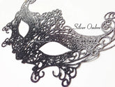Silver ombre lace masquerade mask, Venetian lace eye mask for women, elegant mask for weddings, masquerade balls, proms, and Halloween costumes.