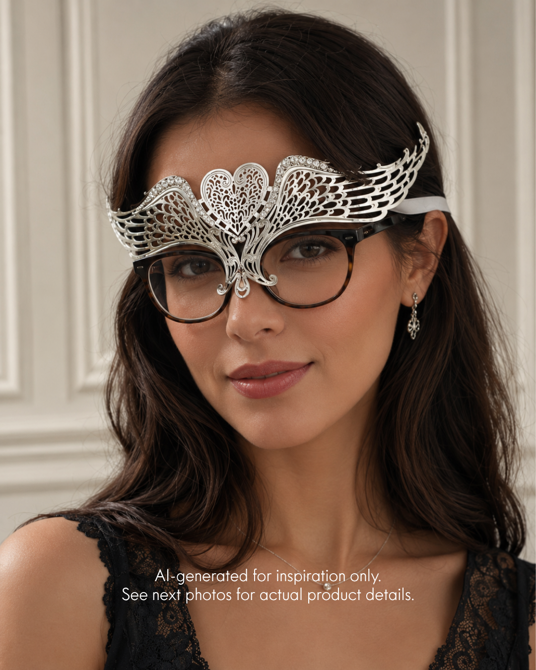 Angel Wing Mask - Silver