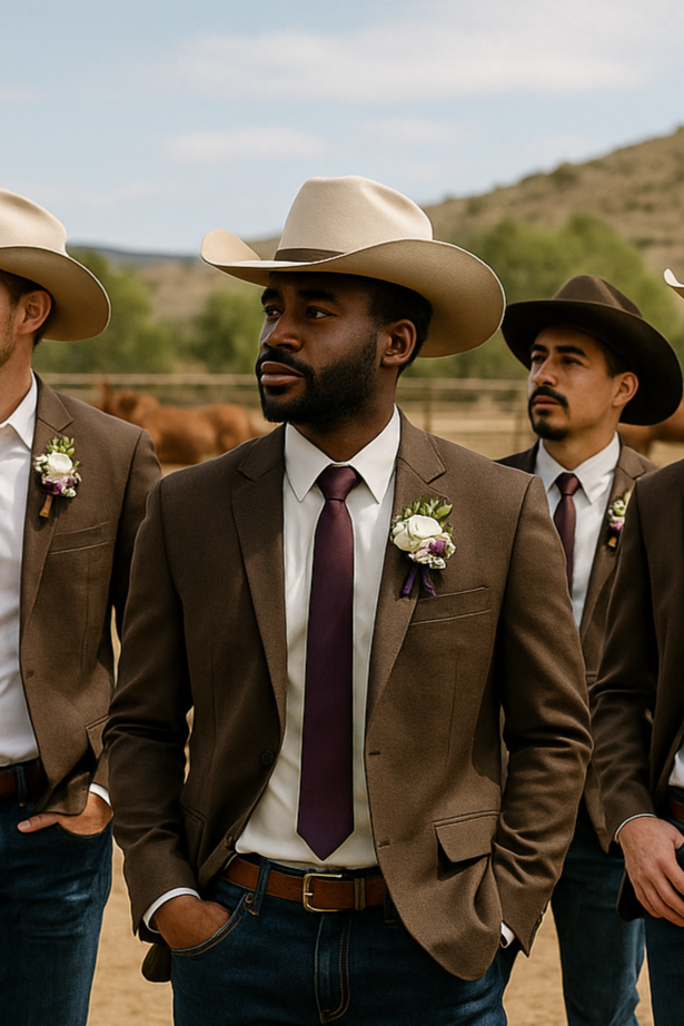 Set of 6 blush pink wedding boutonnieres for groom and groomsmen
