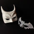 Gothic-inspired Halloween couples masquerade mask set in white and silver