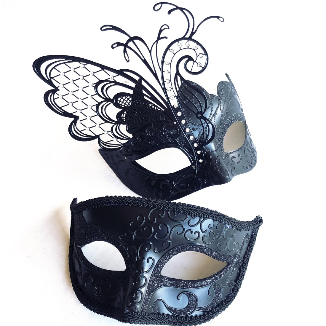 Noir Elegance Pair - Black Butterfly