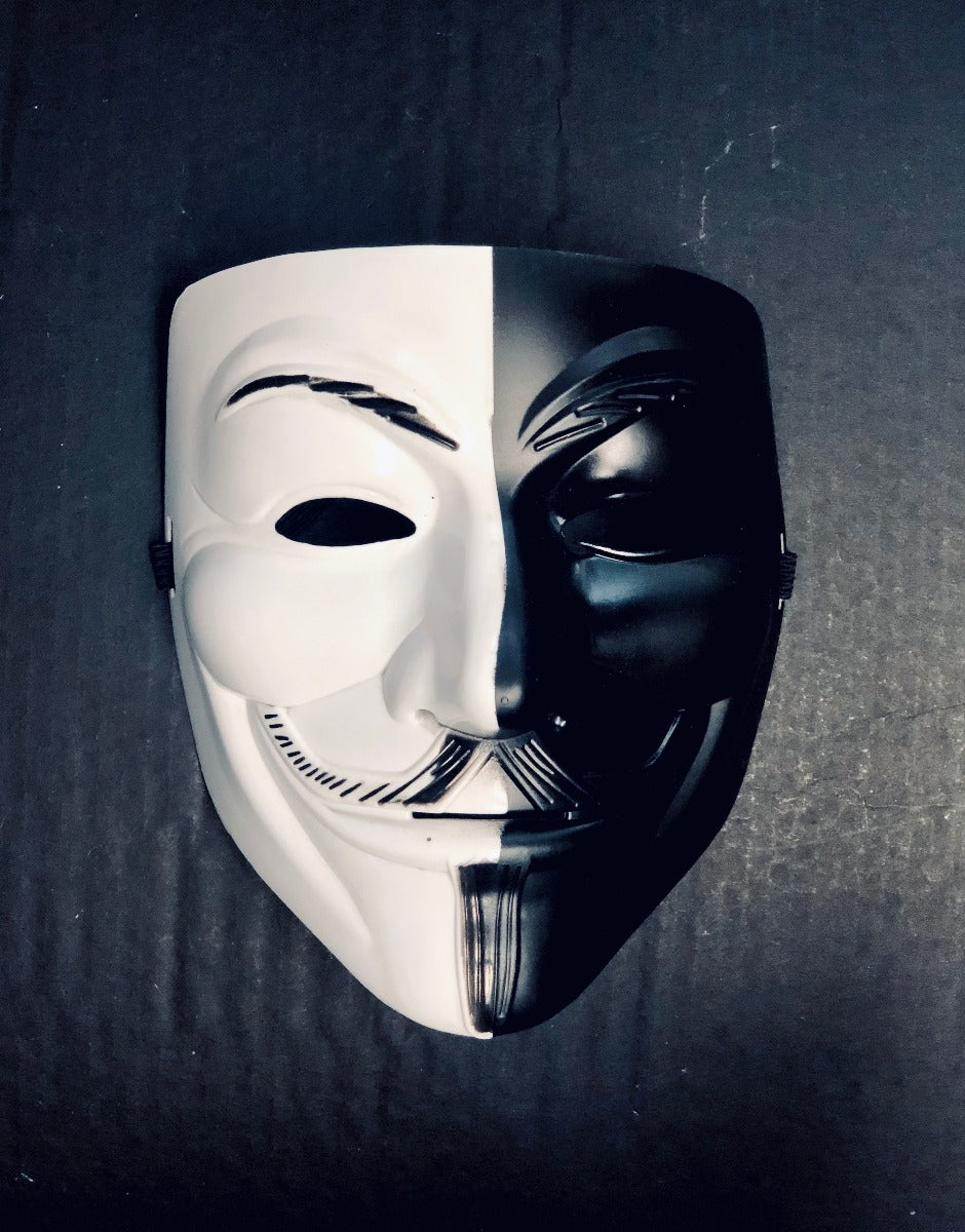 V for Vendetta Full Face Mask - Black/White