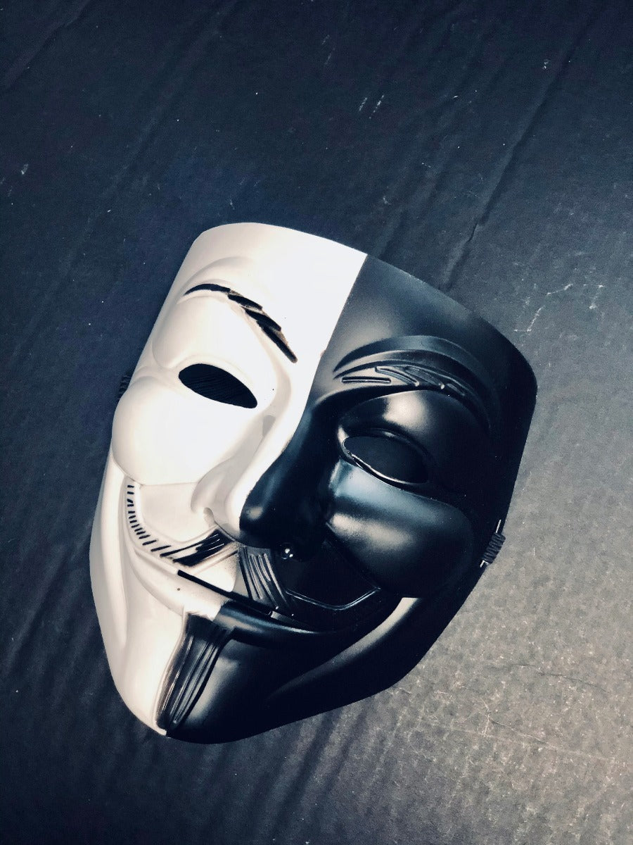V for Vendetta Full Face Mask - Black/White
