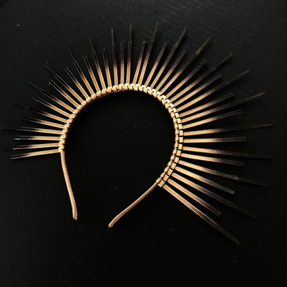 Gold Sunburst Halo Crown Headband - Gold