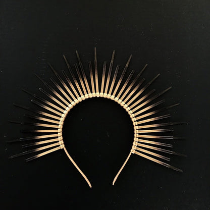 Gold Sunburst Halo Crown Headband - Gold