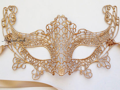 Fox Lace Mask - Gold