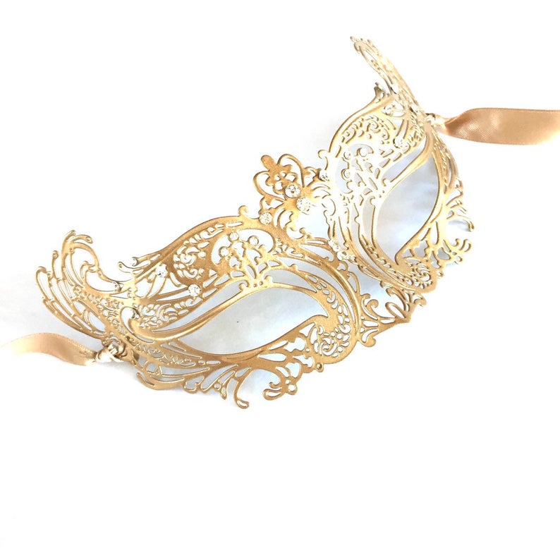 Kids Metal Princess Mask - Gold