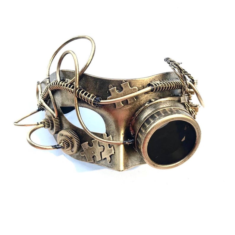 Steampunk Lens Mask - Gold