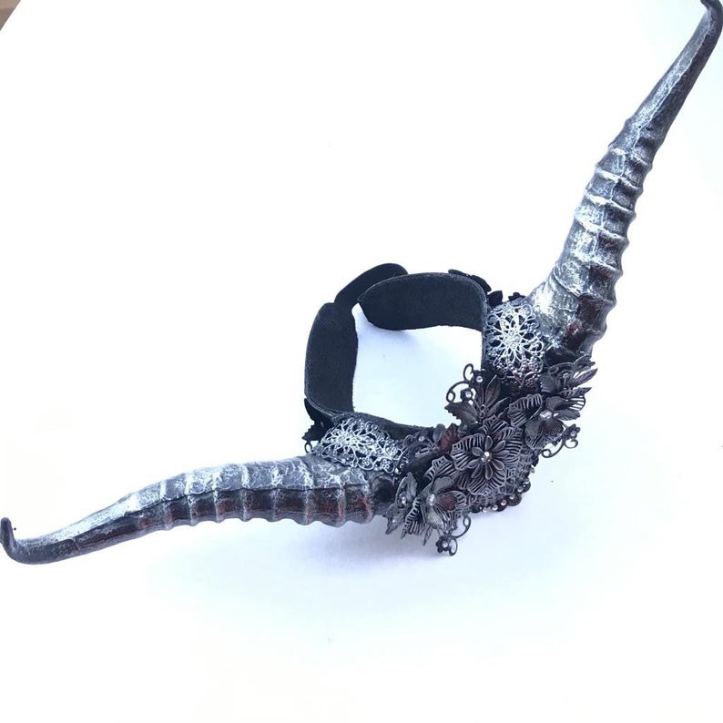 Long Horn Headdress - Black