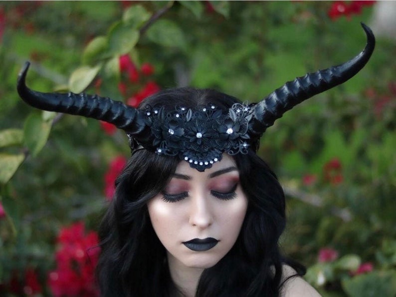 Long Horn Headdress - Black