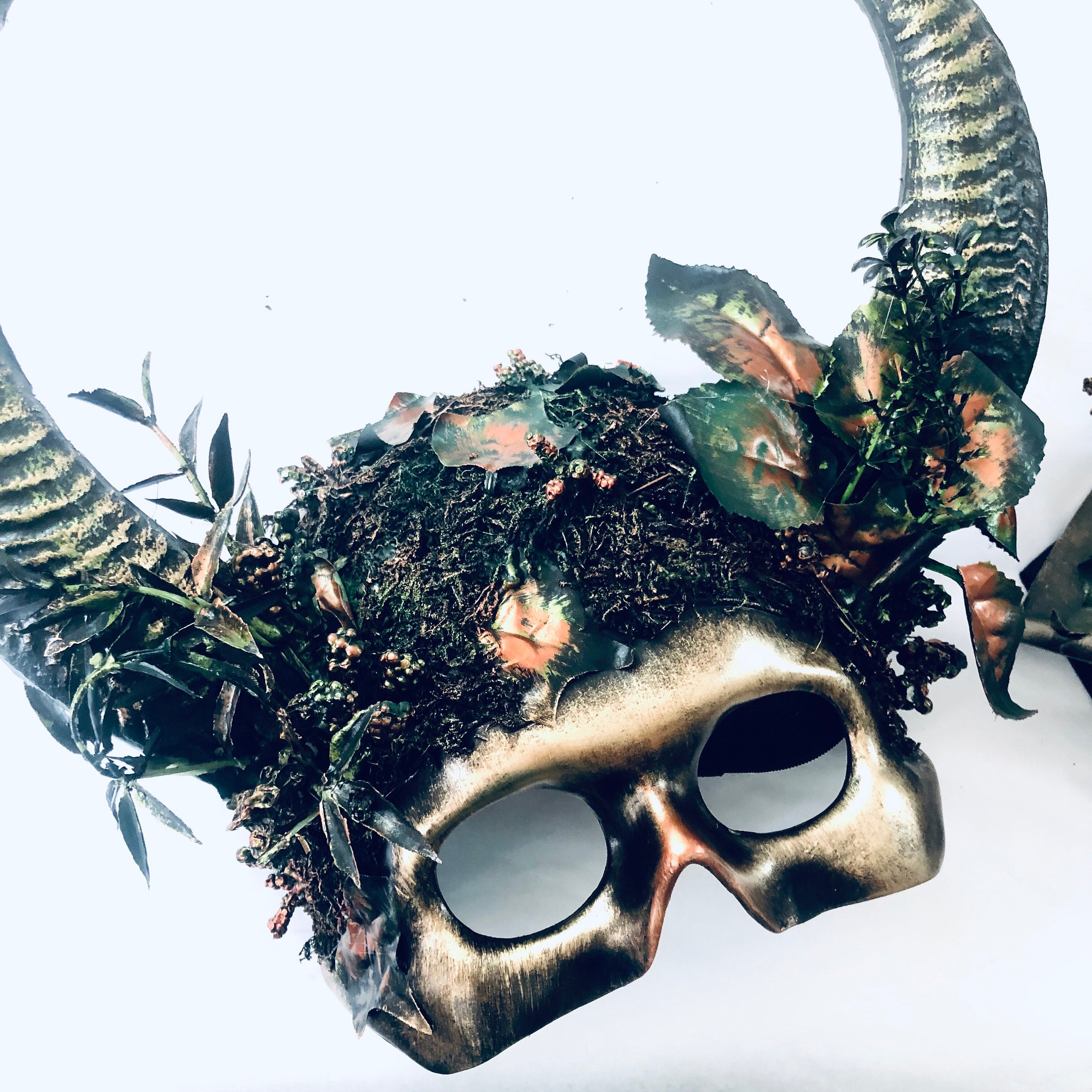Couples Horned Mythical Woodland Creature Forest Masks