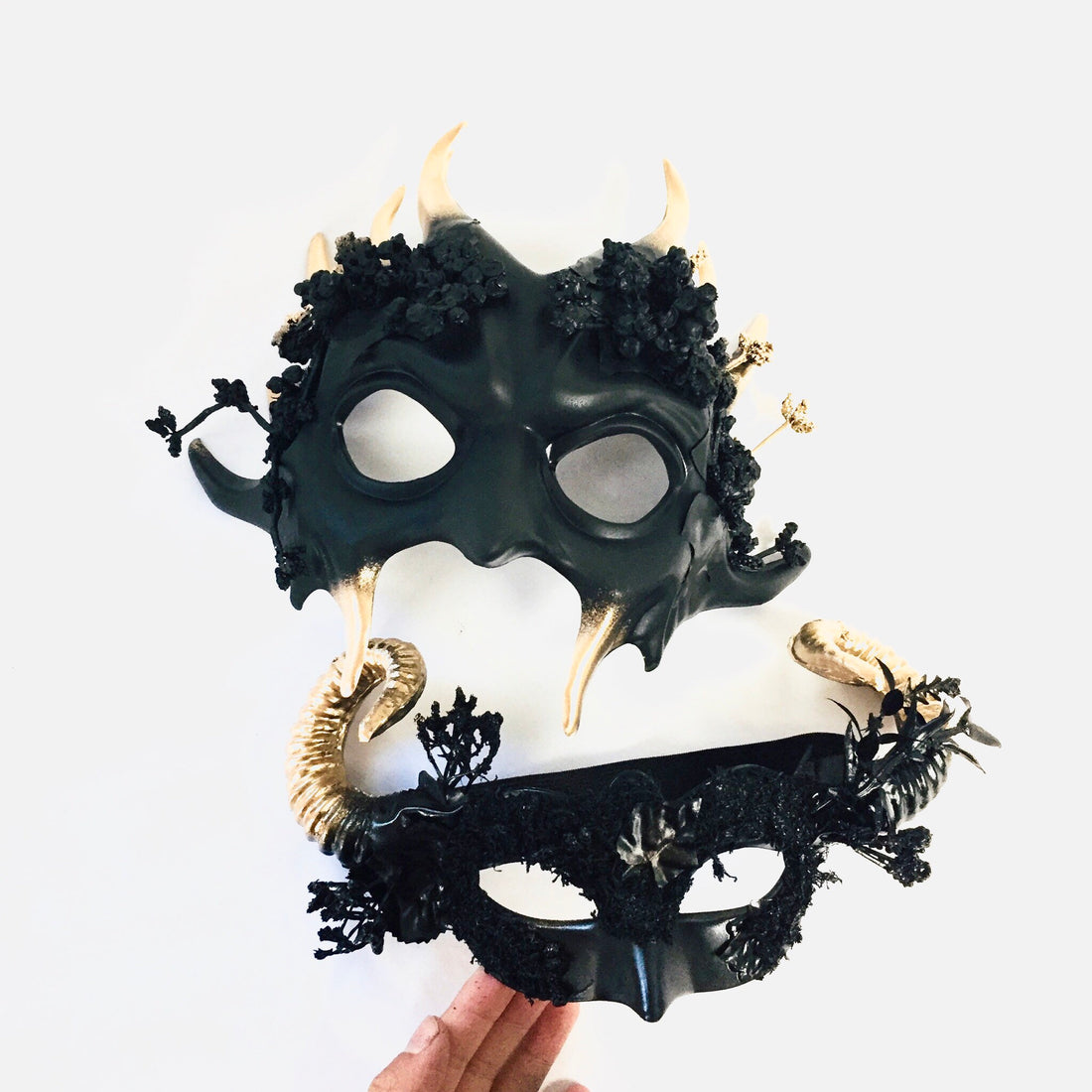 Horned Woodland Creature Masks - Gold/Black