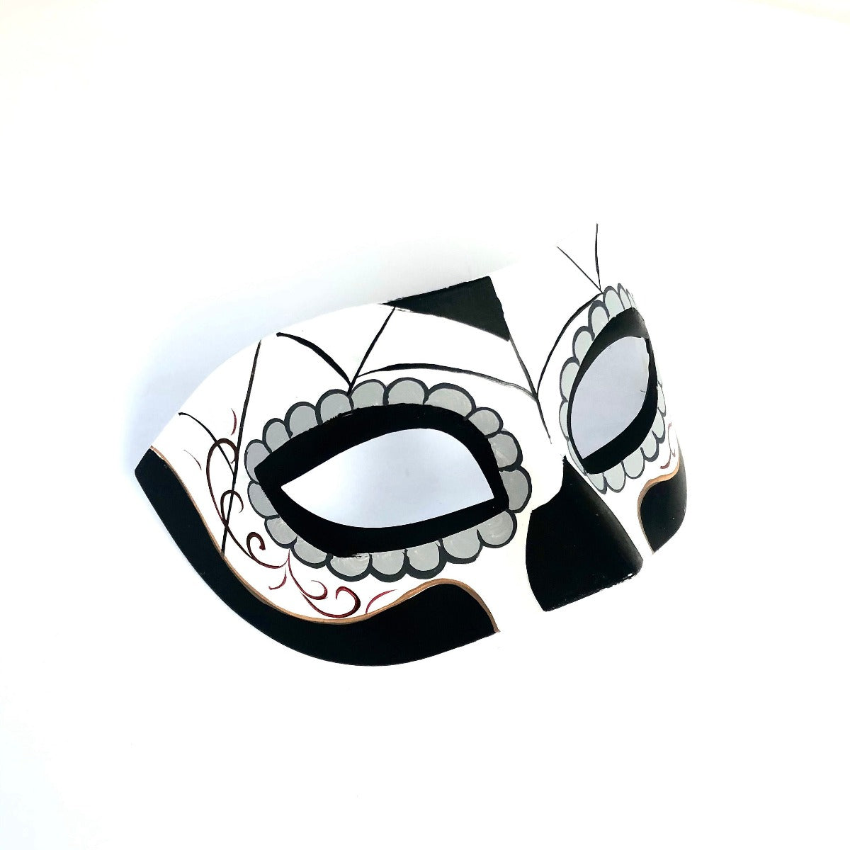 Black and white sugar skull masquerade mask for men.