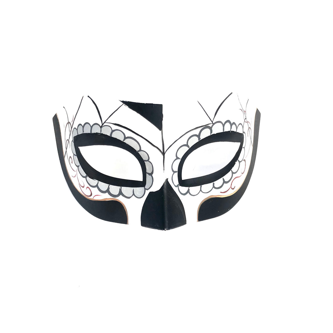 Simple Sugar Skull Mask - Black/White