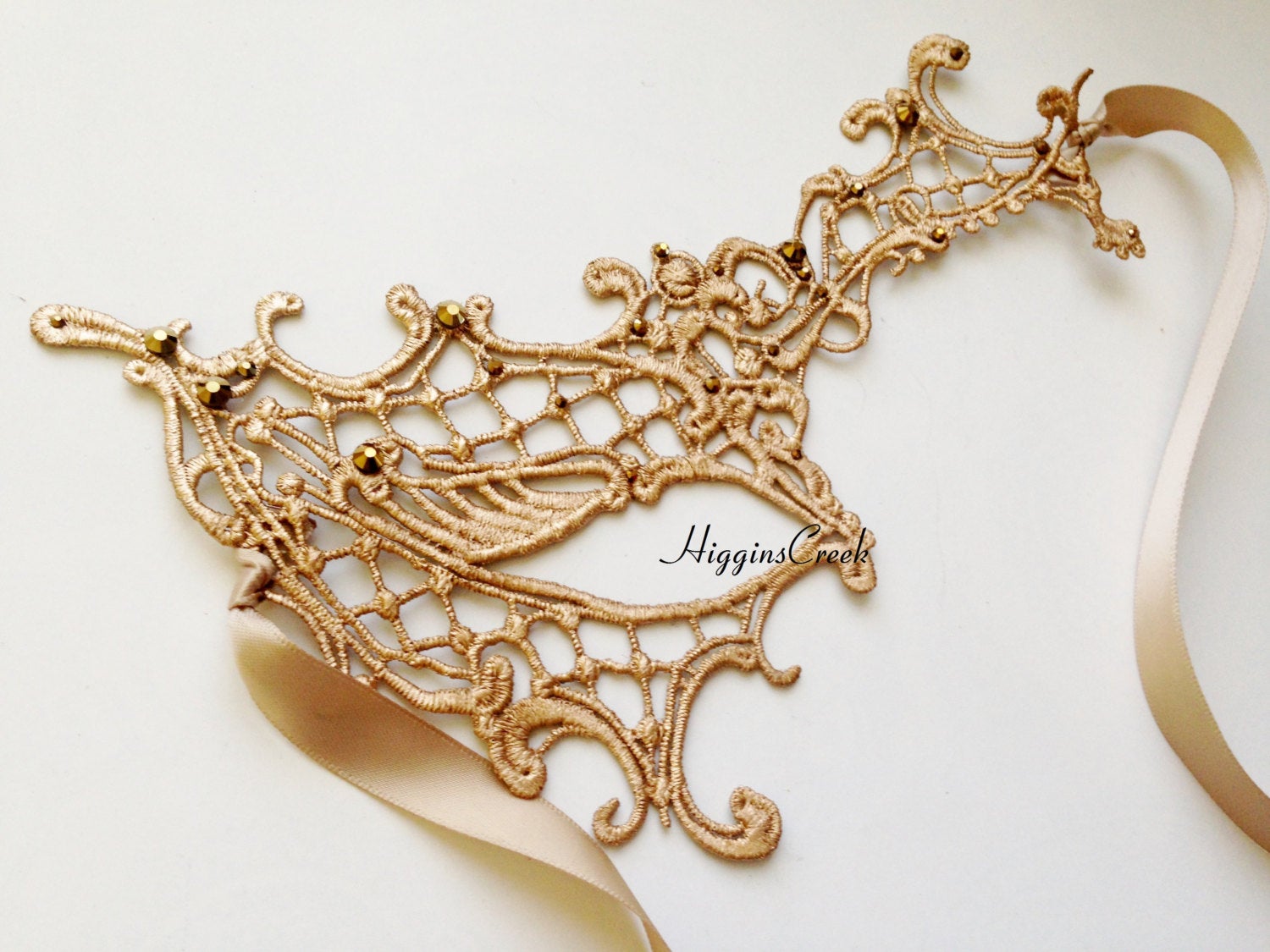 Phantom Lace Mask - Gold Metallic