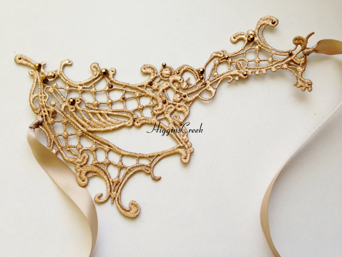Phantom Lace Mask - Gold Metallic
