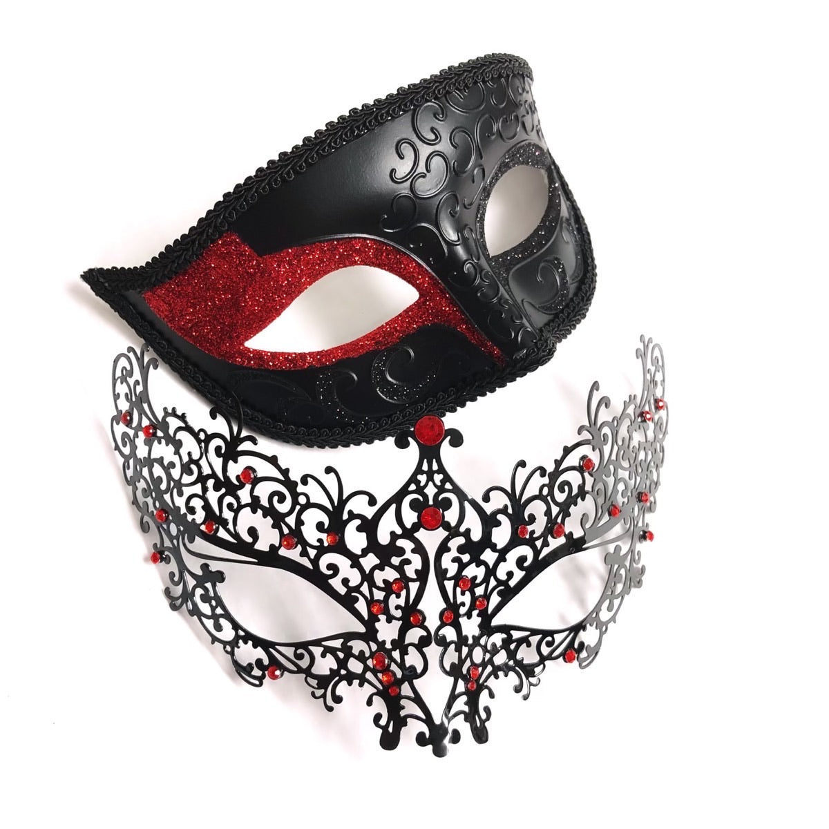 Red Line Mask Red Female Masquerade Masks