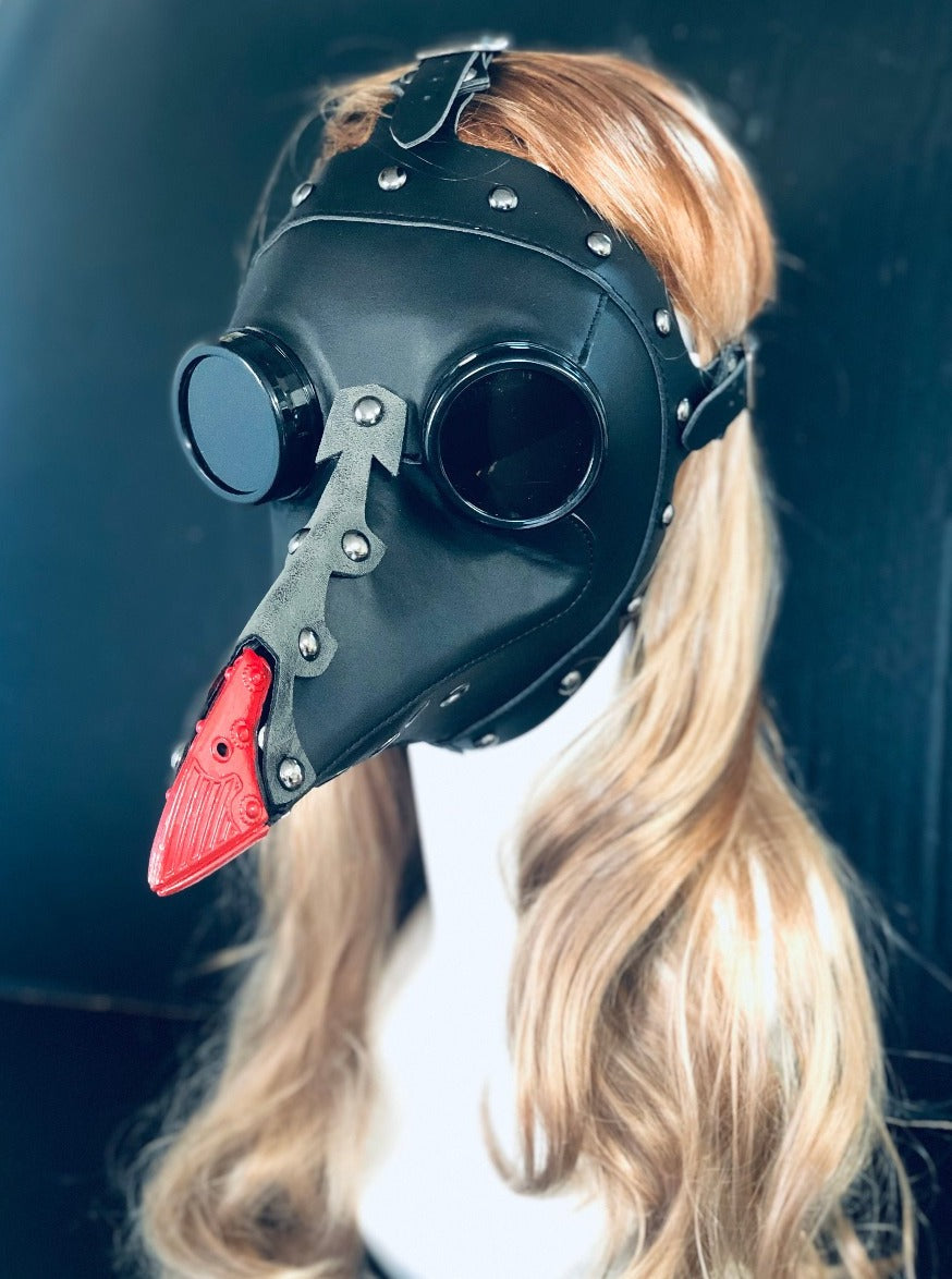 Plague Mask Red Beak - Black