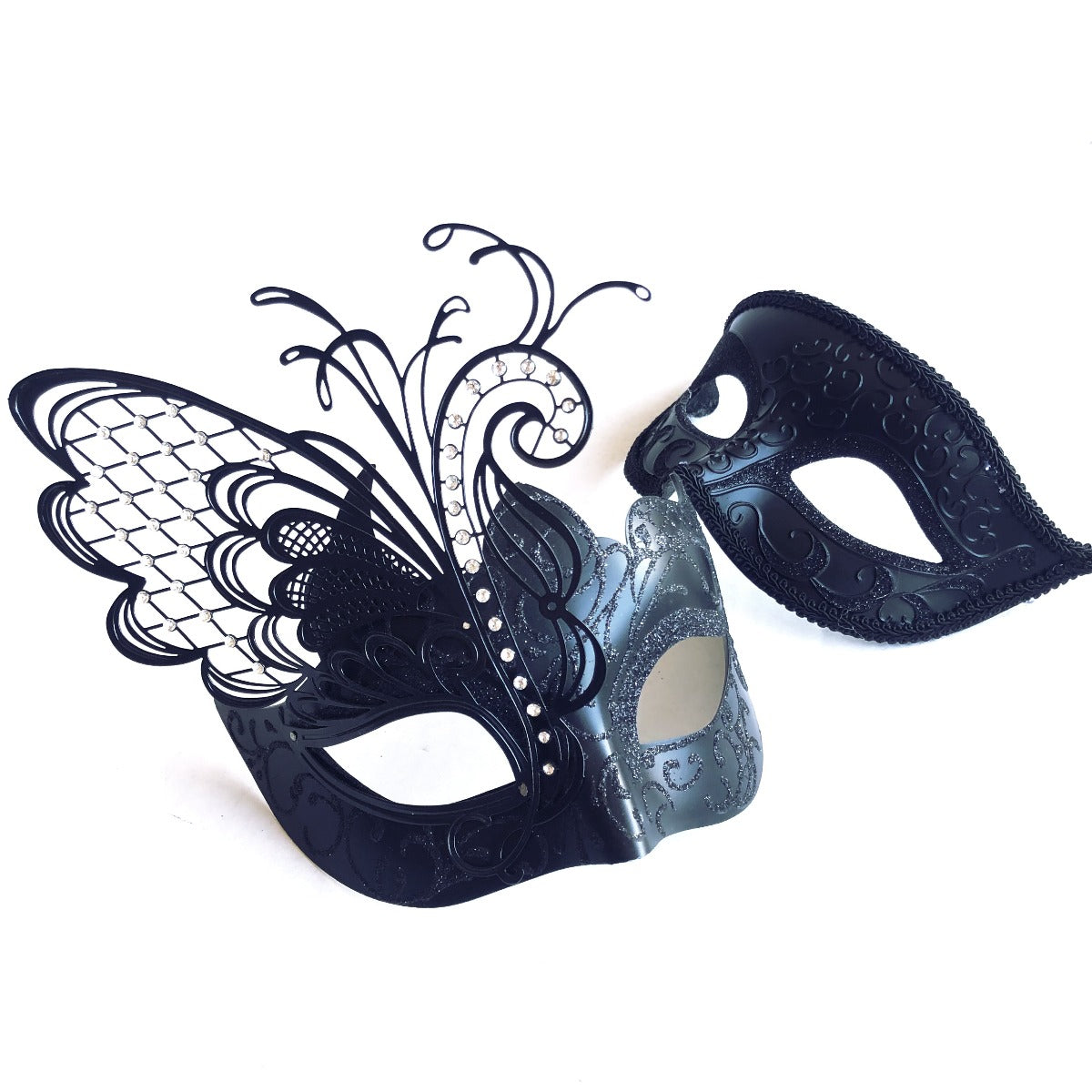 Venetian Butterfly Masks - Black