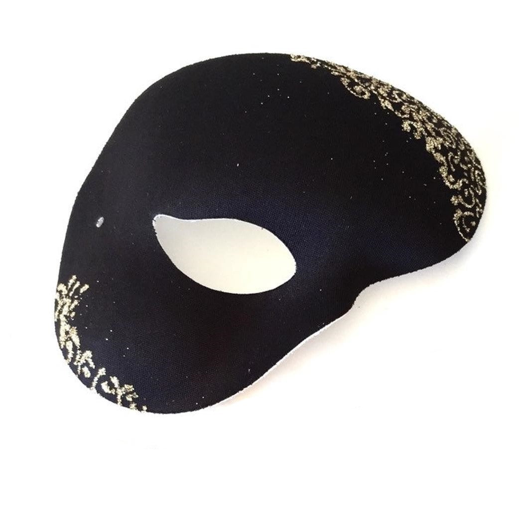 Half Face Mask For Eyeglasses With Filigree - Black