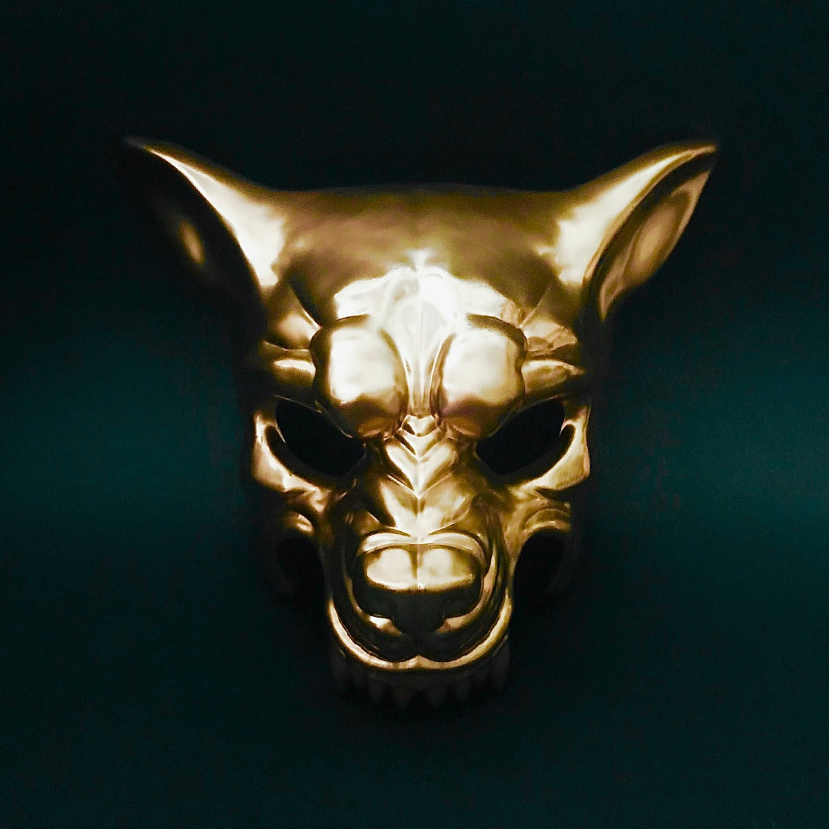 Golden wolf masquerade mask for adults