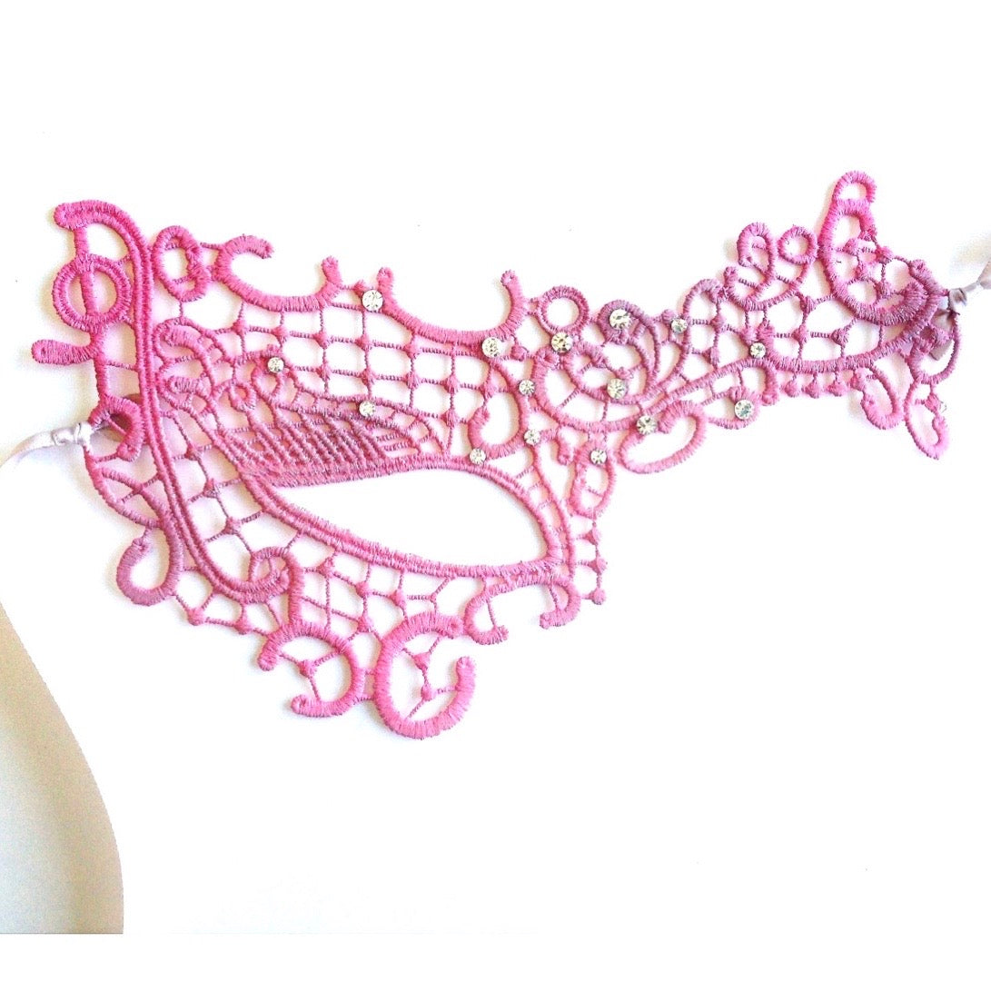 pink lace mask in phantom design