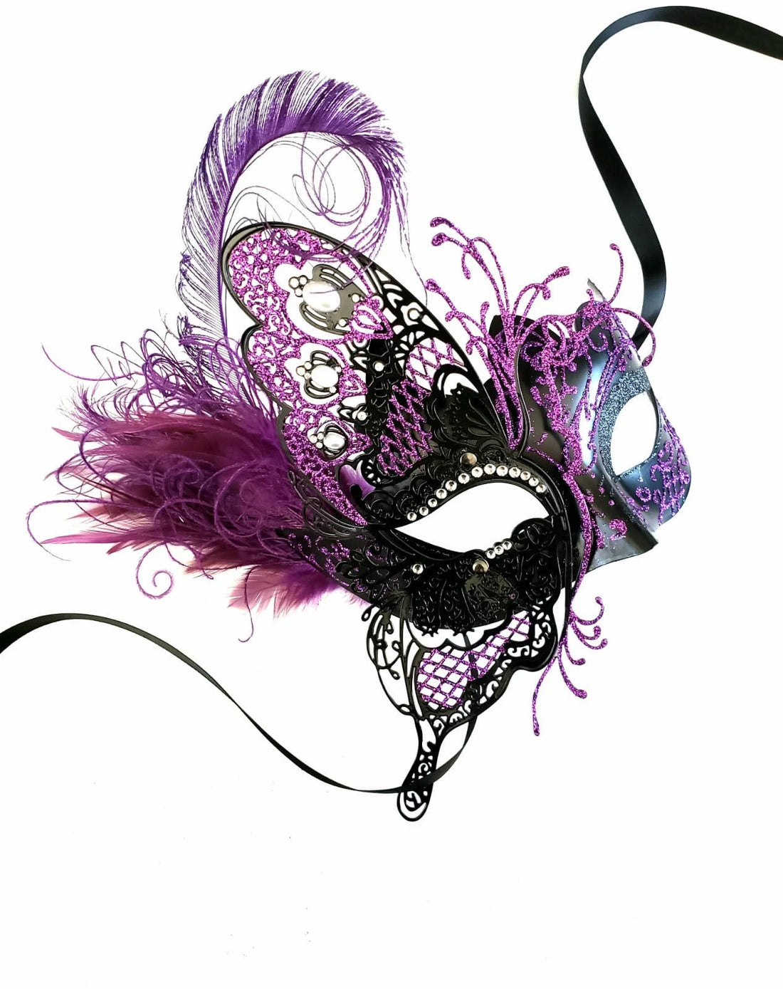 purple masquerade mask women