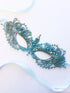 turquoise lace mask women with crystals